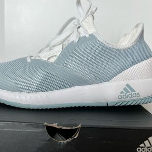 Adidas Adizero Defiant Bounce Size 6 Womens White/Grey Blue Tennis Shoes